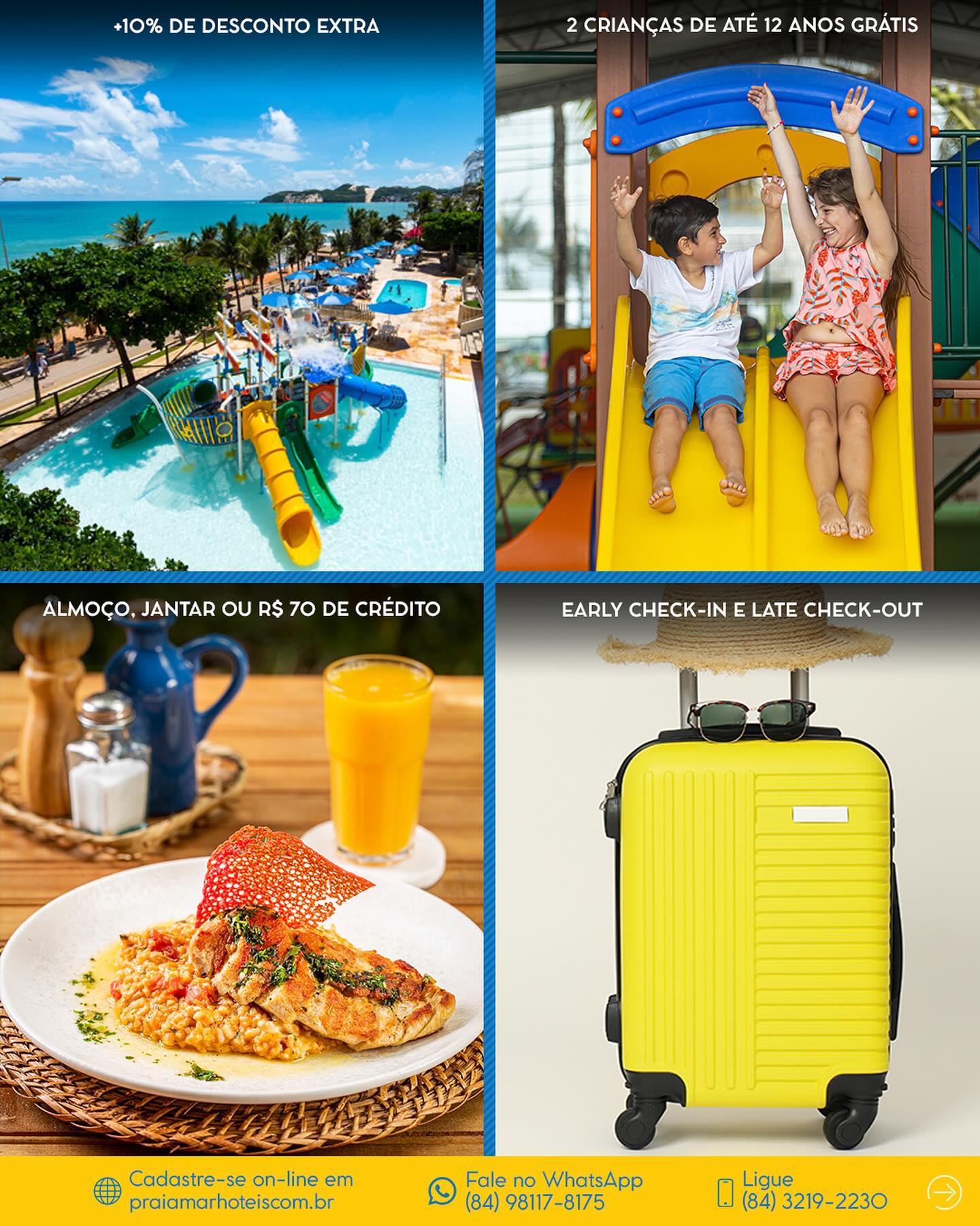 🌴✨ Cadastre-se agora e desfrute de benefícios exclusivos! 🎁 A melhor oportunidade para reservar as férias da sua família em Natal está aqui! 🏖️ Bem-vindo ao Praiamar Benefícios, um programa especial para tornar sua estadia ainda mais incrível. Ao se cadastrar, desbloqueie uma série de vantagens nos hotéis Praiamar Natal e Praiamar Express que vão além do esperado. 🌟 Acesse o link na bio e saiba mais! #PraiamarBenefícios #Praiamar #PraiamarNatal #PraiamarExpress #HotelEmNatal #Natal #PontaNegra