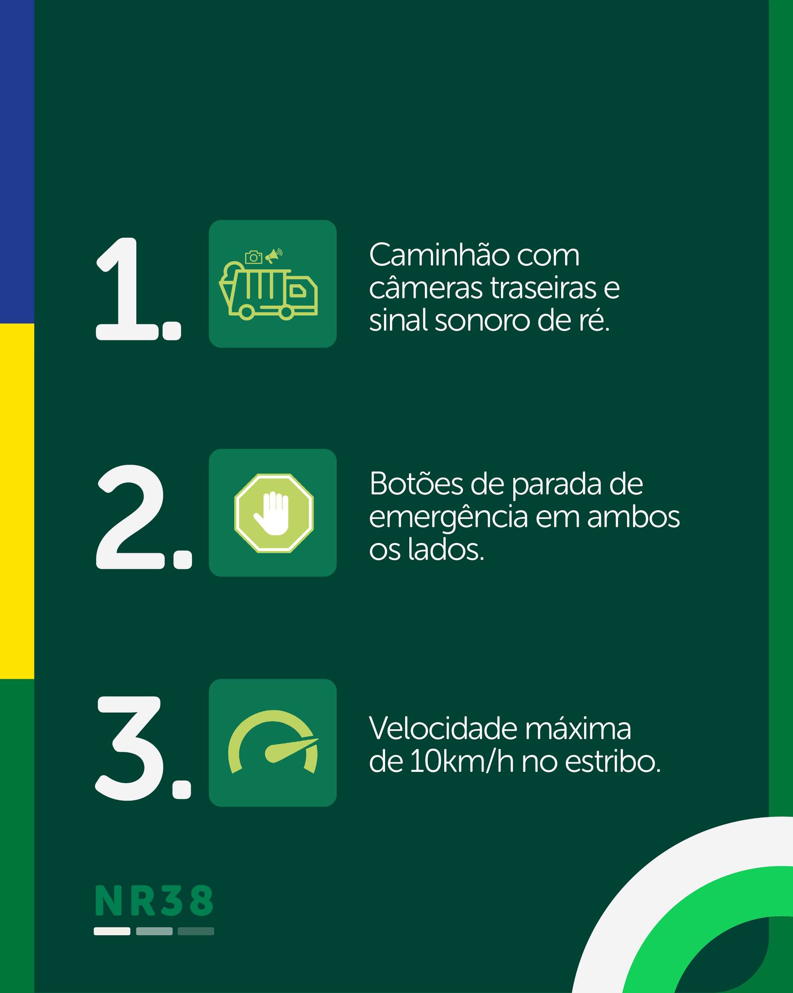 Dez direitos que a empresa é obrigada a cumprir e que fazem diferença no seu dia a dia. Cidade limpa, trabalho digno. Compartilhe com quem trabalha na coleta. 🗑👍
Arraste pro lado e saibam mais! ➡️
#NR38 #CidadeLimpaTrabalhoDigno #NR38Coleta #SegurançaNoTrabalho #DireitosDoTrabalhador #CONASCON