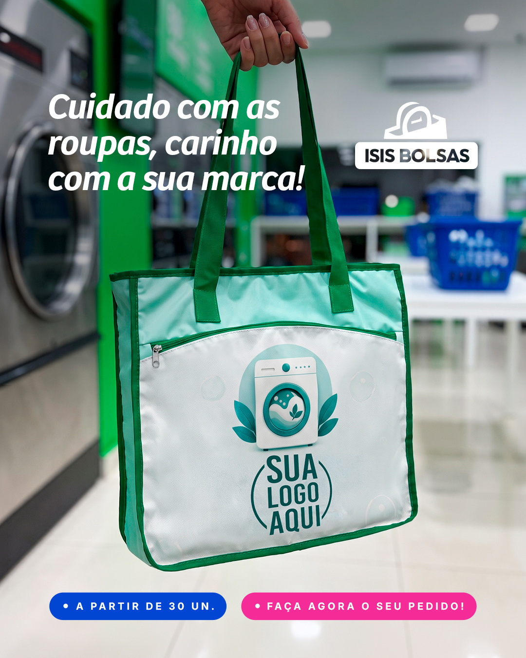 As bolsas personalizadas da Isis Bolsas são ideais para lavanderias, empresas, hotéis, condomínios e negócios que desejam entregar praticidade, organização e uma experiência ainda mais especial aos seus clientes.
Produzimos a partir de 30 unidades, com personalização exclusiva para valorizar a sua marca em cada detalhe.
📲 Faça agora o seu pedido e transforme cuidado em lembrança de marca!
#isisbolsas #bolsaspersonalizadas #personalização #Valorização #suamarca