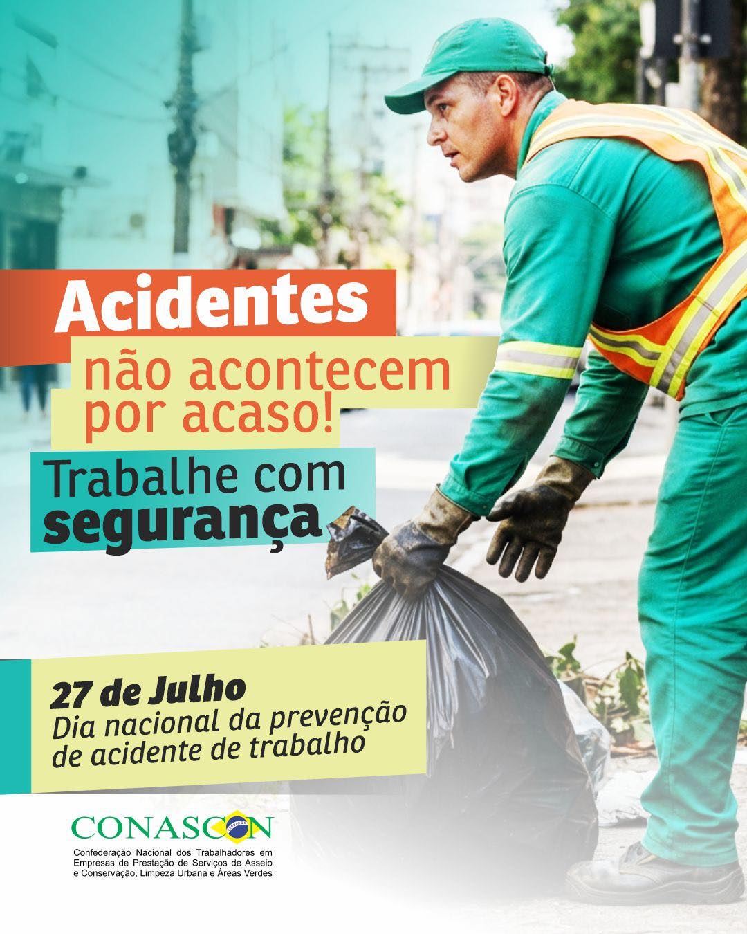 Neste 27 de julho, Dia Nacional da Prevenção de Acidentes do Trabalho, a CONASCON reforça a importância de promover ambientes de trabalho cada vez mais seguros, saudáveis e dignos para todos os trabalhadores.
A prevenção começa com informação, treinamento, responsabilidade e o compromisso conjunto de empregadores, trabalhadores e entidades representativas.
Cada vida importa. Cada atitude preventiva faz a diferença.
A segurança no trabalho é um direito de todos e um dever compartilhado.
CONASCON – Unidos pela valorização e proteção dos trabalhadores.
#DiaNacionalDaPrevençãoDeAcidentes #SegurançaNoTrabalho #SaúdeDoTrabalhador #Prevenção #TrabalhoSeguro #CONASCON #ValorizaçãoDoTrabalhador #SST #AcidenteZero #Conscientização