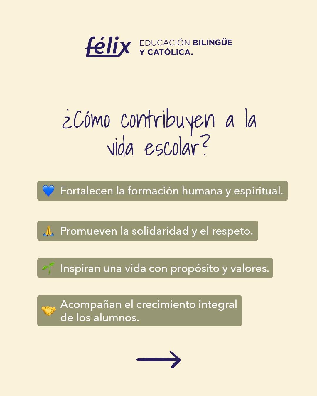 Gracias al acompañamiento de las Misioneras Eucarísticas de la Santísima Trinidad (MESST), nuestros alumnos fortalecen su formación humana y espiritual, aprendiendo valores como el respeto, la solidaridad, el servicio y el compromiso con los demás.
💙 Porque creemos que educar también es formar personas capaces de construir un mejor futuro.Conoce nuestro modelo educativo y vive la experiencia Félix.
Mayores informes: 📲 833 208 6511
Te atendemos también por WhatsApp 💬
Da clic aquí: 👉 https://wa.me/message/R3QCX6CUPW2KL1
#ColegioFelix #ExcelenciaAcademica #EducacionCatolica