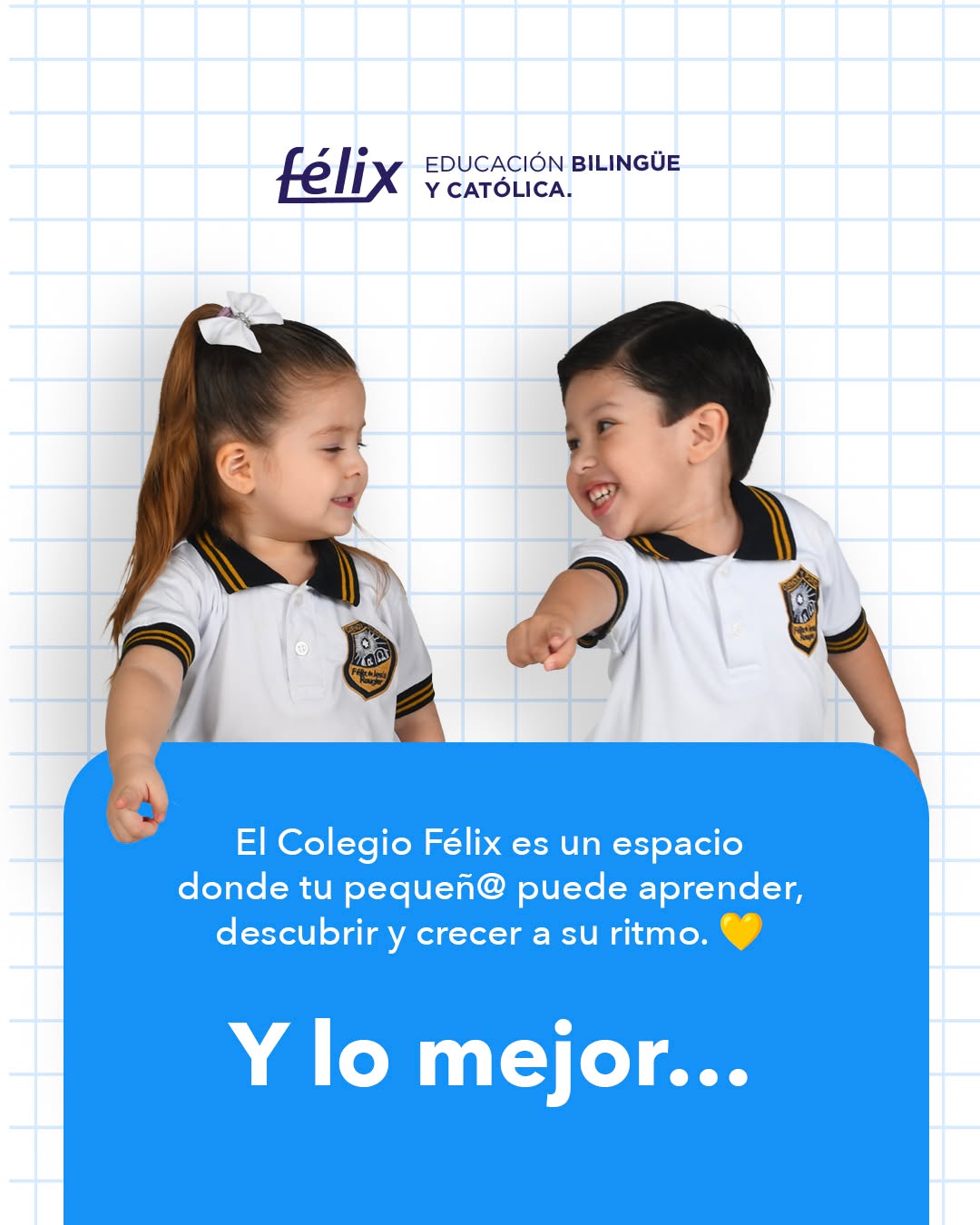 Dar el primer paso también es aprender juntos. 🤍
La llegada a Maternal es una nueva etapa para toda la familia: nuevas rutinas, nuevos retos y muchos momentos para celebrar. ✨
En Félix queremos acompañarte para que vivas este proceso con confianza y tranquilidad. 💛
Mayores informes: 📲 833 208 6511
#ColegioFelix #ExcelenciaAcademica #EducacionCatolica