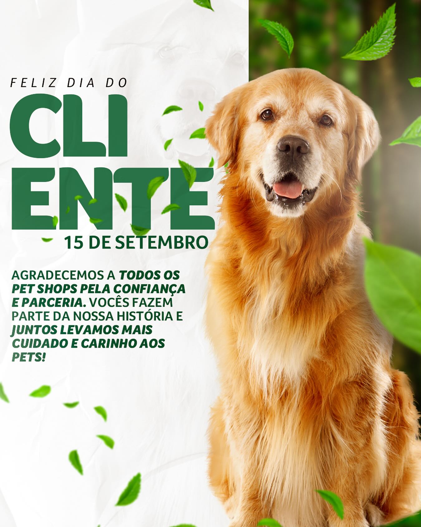 🌟 Hoje é dia de celebrar quem torna tudo possível: VOCÊ, nosso cliente! 🌟
No Dia do Cliente, queremos agradecer pela parceria, confiança e carinho de sempre. 💙
✨ Obrigado por confiar na nossa marca e fazer parte da nossa história.
Vocês são a razão de todo o nosso trabalho! 🙌
Feliz Dia do Cliente! 🛍️🐾