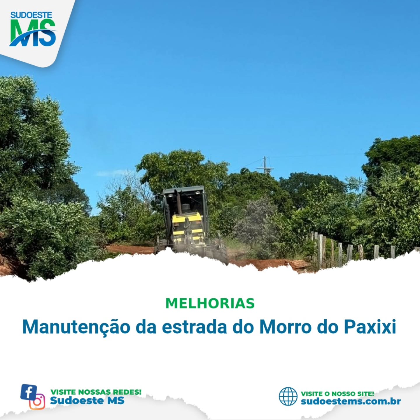 A via é muito utilizada por produtores rurais da região, empresas que realizam manutenção de antenas de rádio, TV e internet, além de receber grande fluxo de turistas durante todo o ano.
Manter a estrada em boas condições é fundamental para garantir mais segurança, melhor acesso e mobilidade para todos que utilizam esse importante trecho.