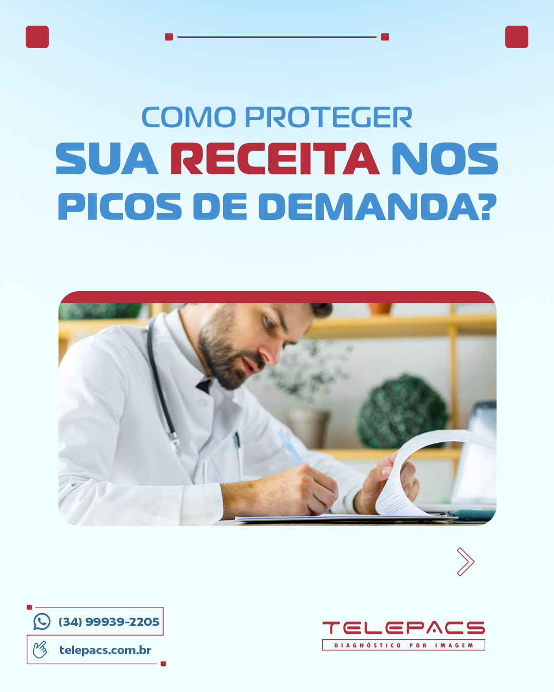 Na gestão de clínicas e hospitais, a variação na demanda por exames de imagem é um desafio constante, especialmente com eventos como a Copa do Mundo e as eleições se aproximando em 2026.
As flutuações podem causar picos e vales que exigem agilidade e qualidade, mas como evitar custos fixos elevados? A telerradiologia surge como uma solução inteligente, permitindo que sua clínica absorva a demanda sem precisar aumentar a equipe permanentemente. Isso garante eficiência financeira e qualidade diagnóstica, mesmo em períodos críticos!
Acesse nosso Blog abaixo ou link na bio e saiba mais!
📲 (34) 99939-2205
🌐 telepacs.com.br
#Telerradiologia #GestãoDeSaúde #Radiologia #EficiênciaOperacional #QualidadeAssistencial #Telepacs