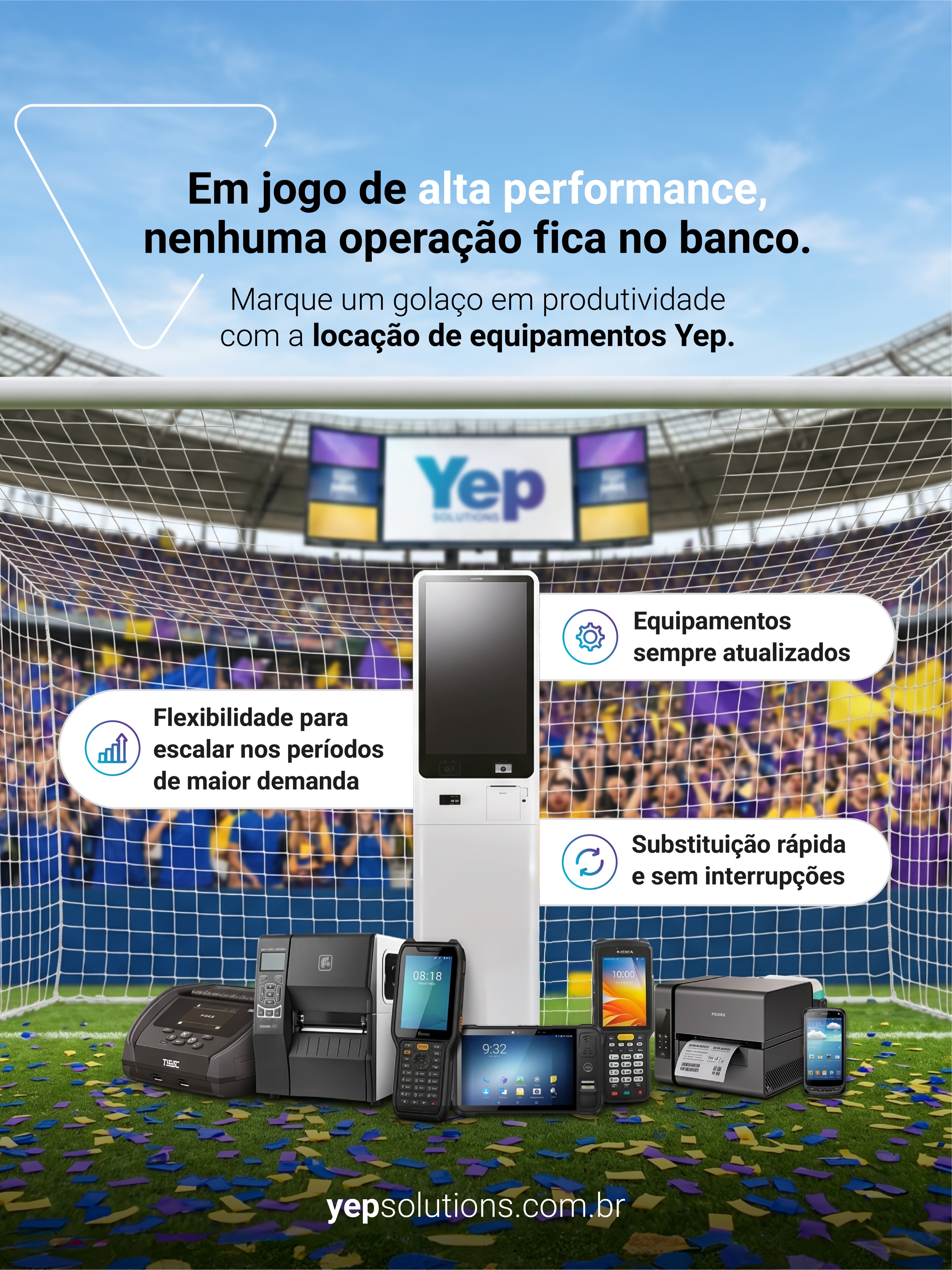 No jogo do mercado, quem ganha não é quem entra em campo, é quem joga com estratégia.
A locação de equipamentos Yep coloca sua operação em ritmo de alta performance desde o primeiro minuto: você elimina o investimento inicial, trabalha sempre com tecnologia atualizada e ganha liberdade para expandir quando a demanda cresce, sem travar a operação. E se precisar, a substituição é imediata, mantendo tudo em movimento.
Mais eficiência, menos pausa. Mais jogo, menos improviso.
Quer saber mais? Fale com uma revenda credenciada Yep. Se ainda não tiver um revendedor, conectamos você ao canal ideal.
Acesse yepsolutions.com.br ou clique no link da bio.
#YepSolutions #Tecnologia #SoluçõesdeTI #LocaçãodeEquipamentos
