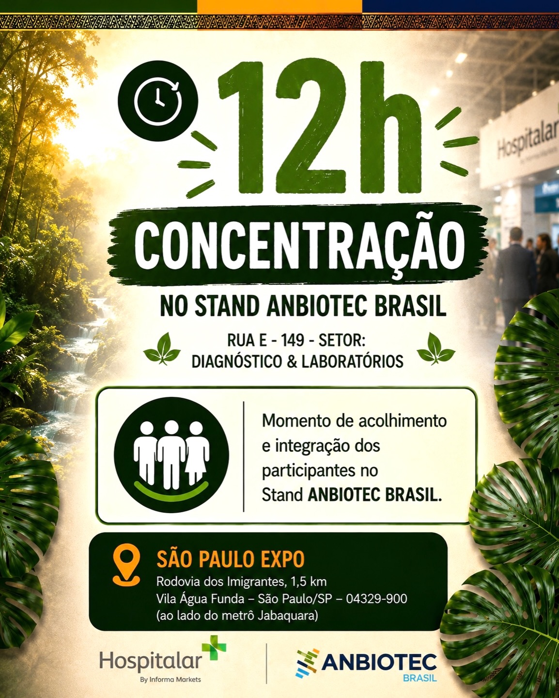 No dia 20 de maio, a ANBIOTEC BRASIL leva para a Hospitalar uma experiência de conexão entre cultura, ciência e inovação. Um encontro vivo entre lideranças indígenas, profissionais da saúde, pesquisadores, empresas e visitantes da maior feira do setor da América Latina.
Será um momento de troca, reflexão e inspiração, mostrando que o futuro também pode caminhar lado a lado com as raízes que nos trouxeram até aqui. ✨
📍 São Paulo Expo
📅 20 de maio
🌱 Caminho da Ancestralidade
🎤 Arena ANBIOTEC BRASIL | Feira Hospitalar
Venha viver essa experiência com a gente.
#ANBIOTEC #Hospitalar #PovosOriginarios #PovosIndigenas