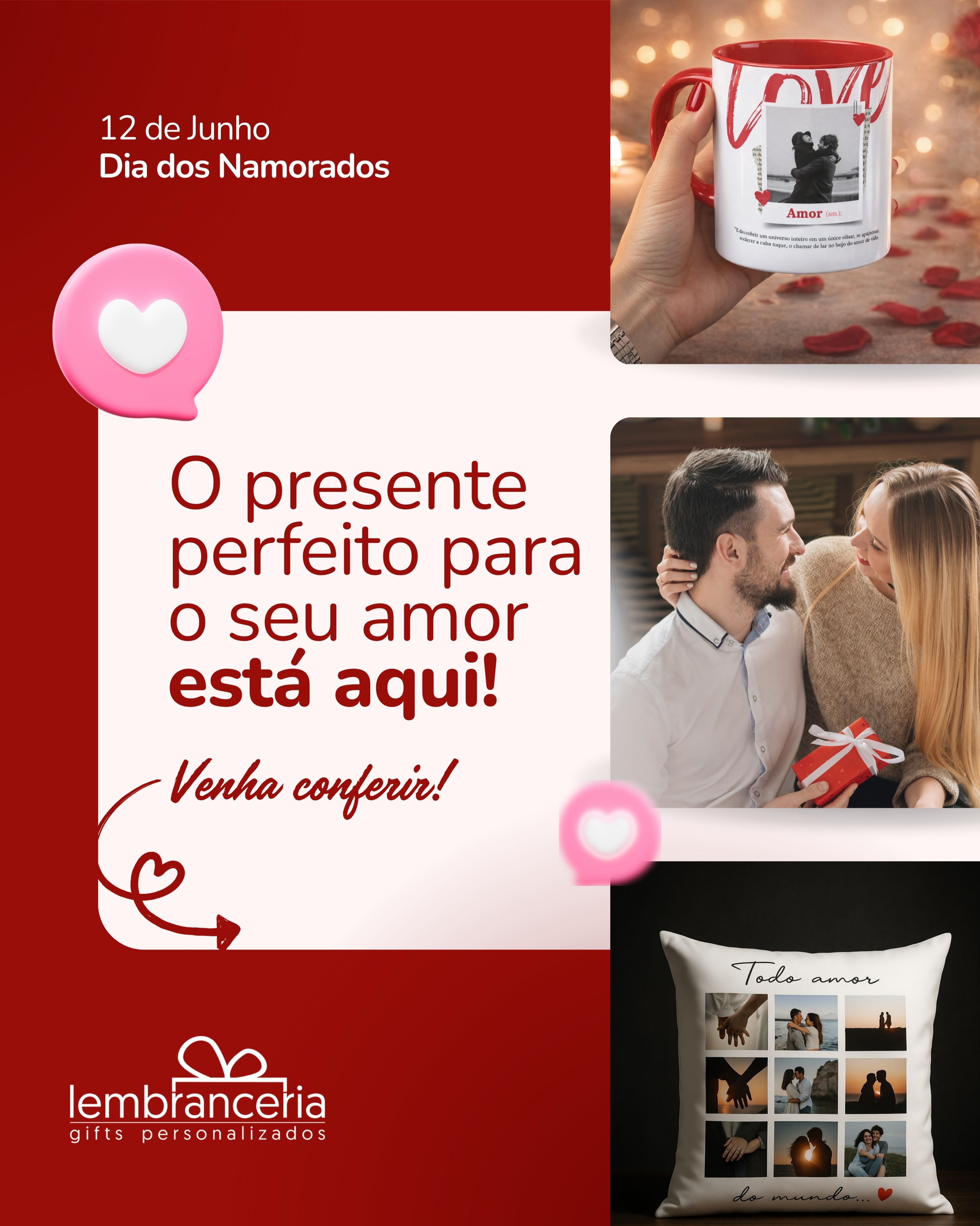 O presente perfeito para o seu amor está aqui! 💕 Neste Dia dos Namorados, transforme sentimentos em lembranças que duram para sempre. ❤️ ✨ Azulejos personalizados ✨ Camisetas personalizadas ✨ Canecas personalizadas Surpreenda quem você ama com um presente único, feito especialmente para contar a história de vocês. Afinal, os melhores presentes não são apenas objetos, são memórias cheias de significado. 💝 📲 Faça seu pedido e garanta um presente exclusivo para esta data tão especial! 💌 Marque aqui aquela pessoa que merece um presente personalizado neste Dia dos Namorados! #diadosnamoradoschegando❤️ #amor #presentepersonalizado #feitocomamor #diadosnamorados❤️