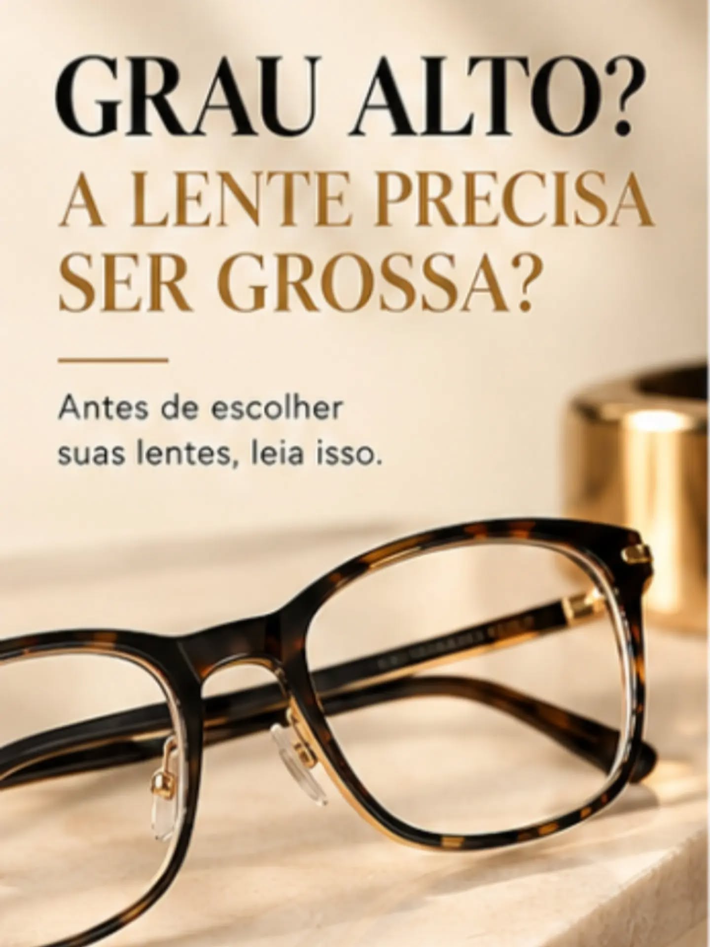✨ Grau alto não significa, necessariamente, lentes grossas.
A espessura das lentes depende de vários fatores: grau, índice de refração, material e até o formato da armação. 👓
Com a combinação certa, é possível ter lentes mais finas, leves, confortáveis e discretas, sem abrir mão da qualidade visual. 🤎
Na Ótica Visualle, nossas consultoras ajudam você a encontrar a melhor combinação para o seu grau, seu rosto e o seu estilo.
Estilo, qualidade e economia. ✨
📍 Venha conversar com a nossa equipe e descubra qual lente é ideal para você.
#ÓticaVisualle #LentesOftálmicas #LentesDeGrau #GrauAlto #ÓculosDeGrau